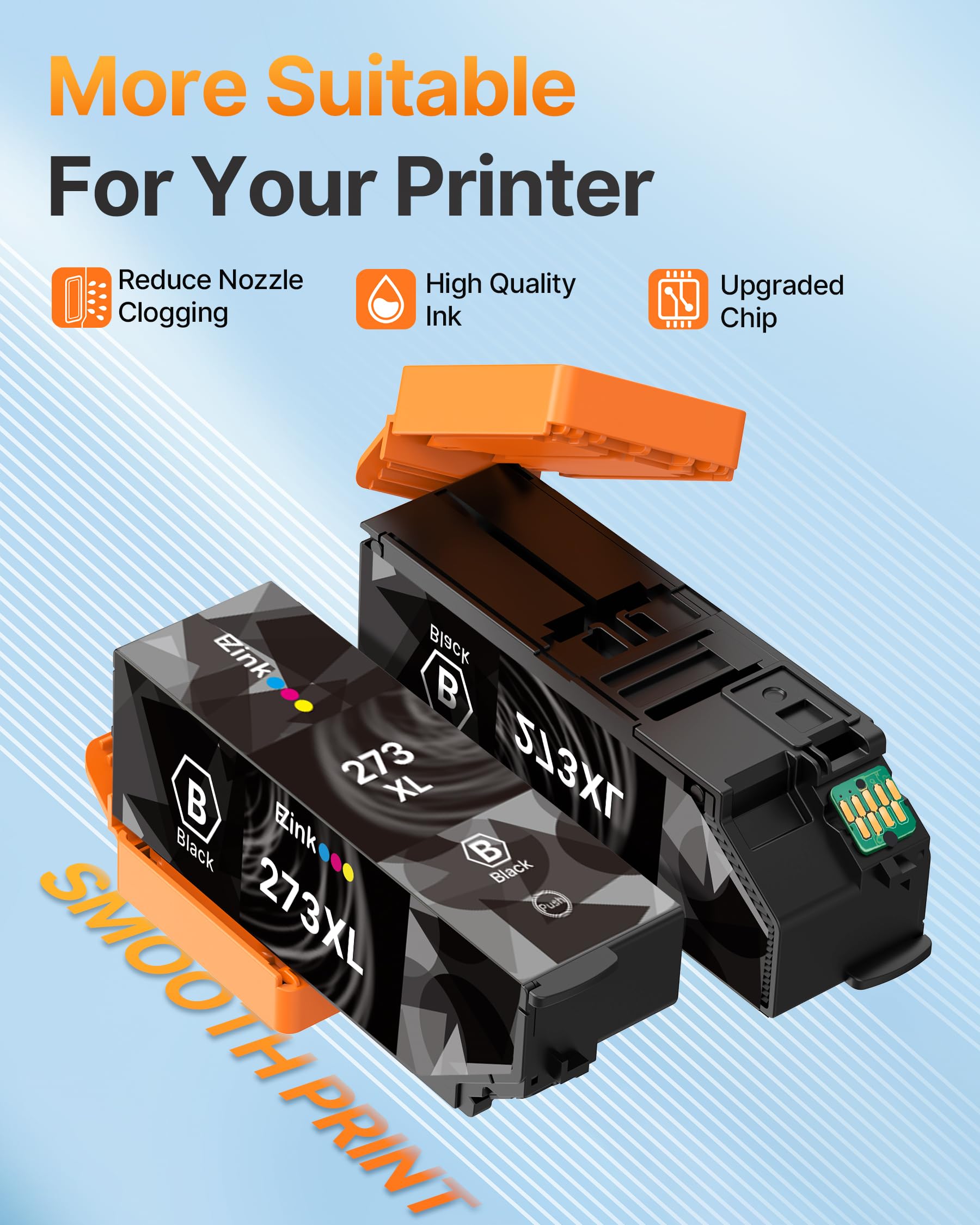 E-Z Ink (Remanufactured 273 Ink Cartridge Replacement for Epson 273xl T273XL to use with XP-520 XP-600 XP-610 XP-620 XP-800 XP-810 XP-820 (2 Black) - Image 5