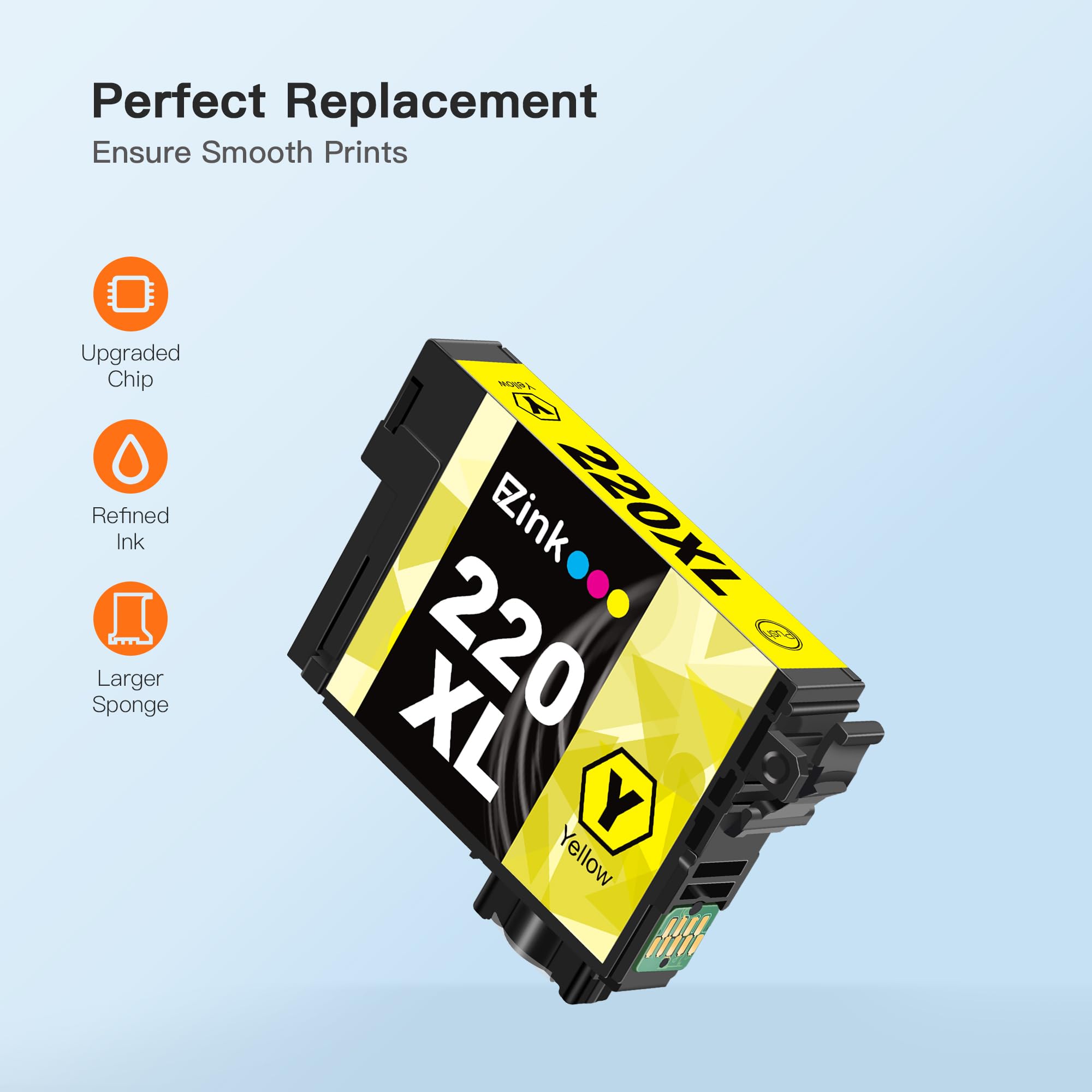 E-Z Ink Remanufactured Ink Cartridge Replacement for Epson 220 XL 220XL T220XL to use with WF-2760 WF-2750 WF-2630 WF-2650 WF-2660 XP-320 XP-420 XP-424(2 Black, 1 Cyan, 1 Magenta, 1 Yellow) 5Pack - Image 5