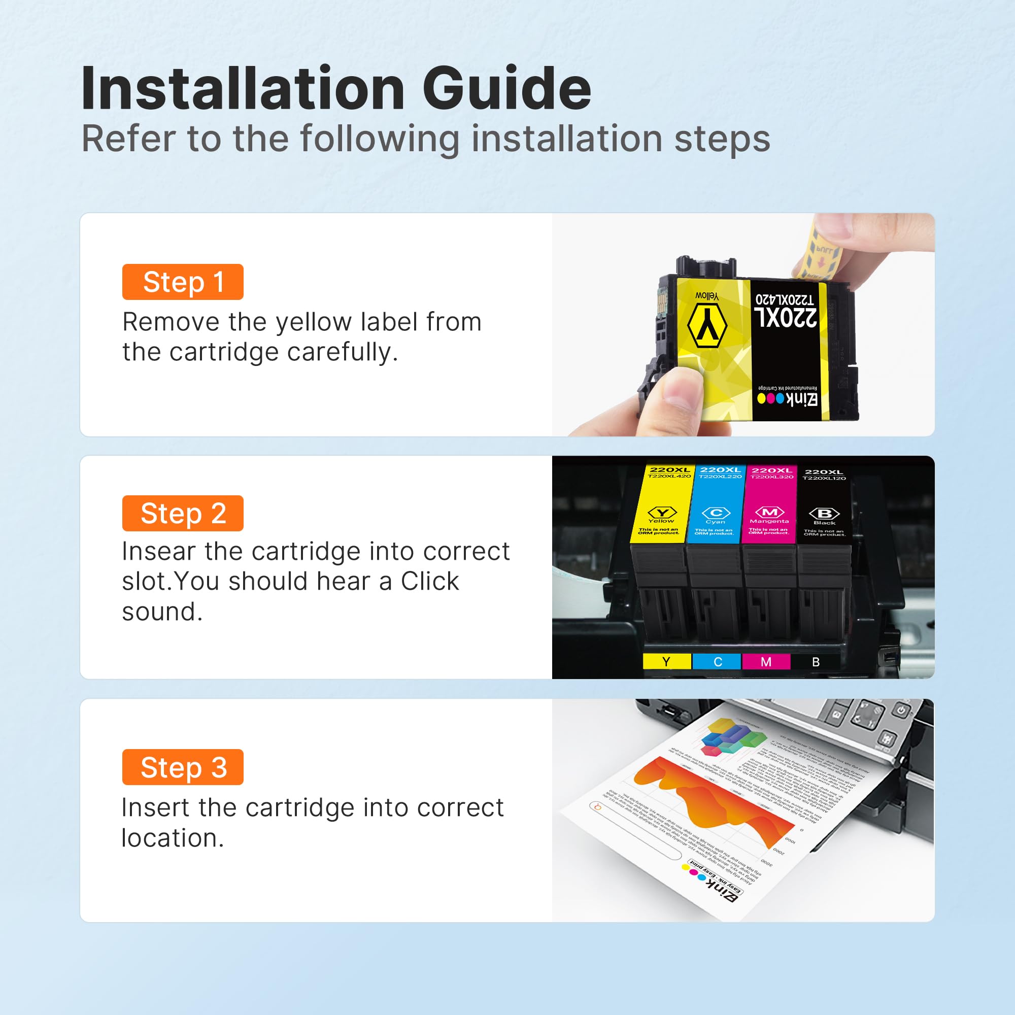 E-Z Ink Remanufactured Ink Cartridge Replacement for Epson 220 XL 220XL T220XL to use with WF-2760 WF-2750 WF-2630 WF-2650 WF-2660 XP-320 XP-420 XP-424 (2 Black) - Image 6
