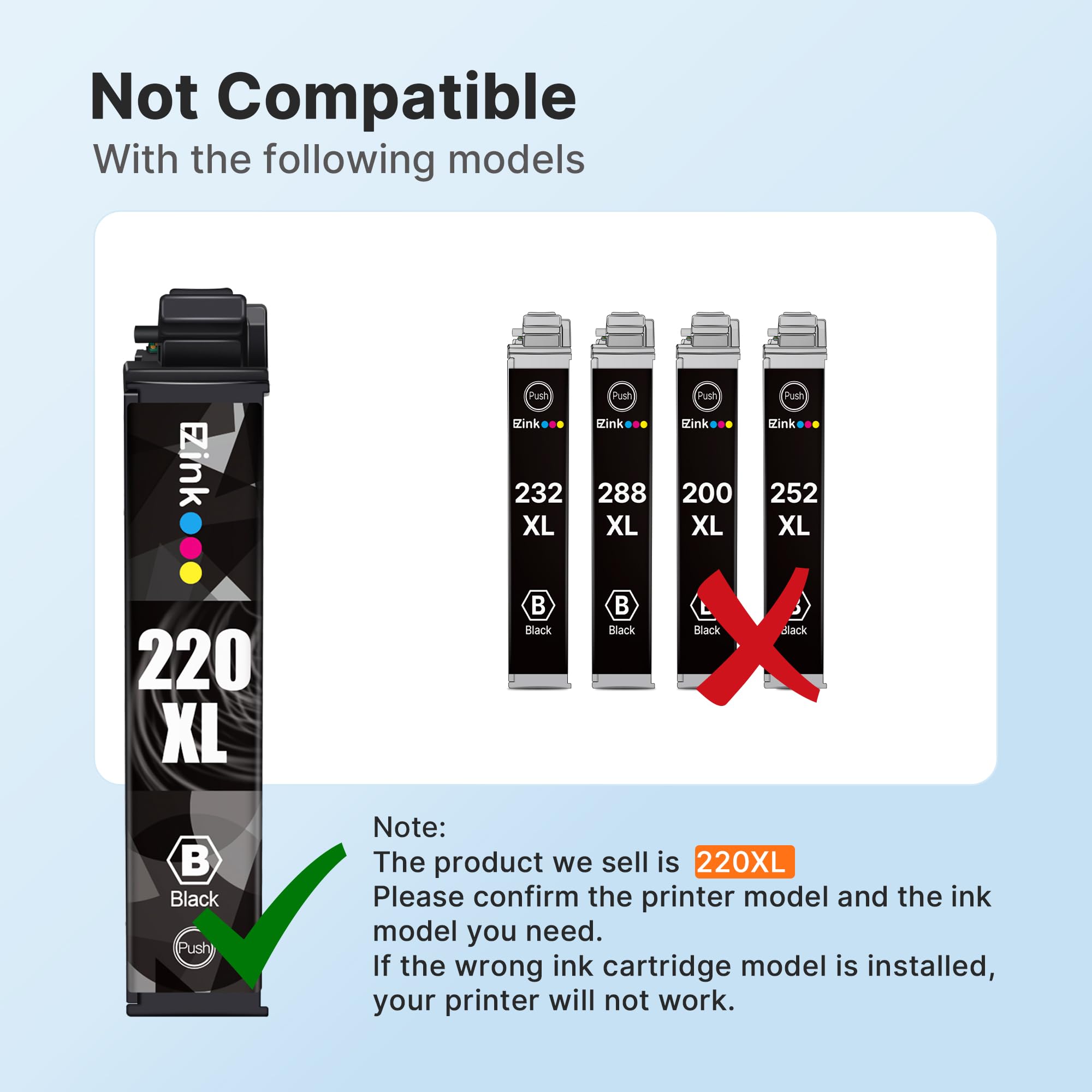 E-Z Ink Remanufactured Ink Cartridge Replacement for Epson 220 XL 220XL T220XL to use with WF-2760 WF-2750 WF-2630 WF-2650 WF-2660 XP-320 XP-420 XP-424 (2 Black) - Image 7