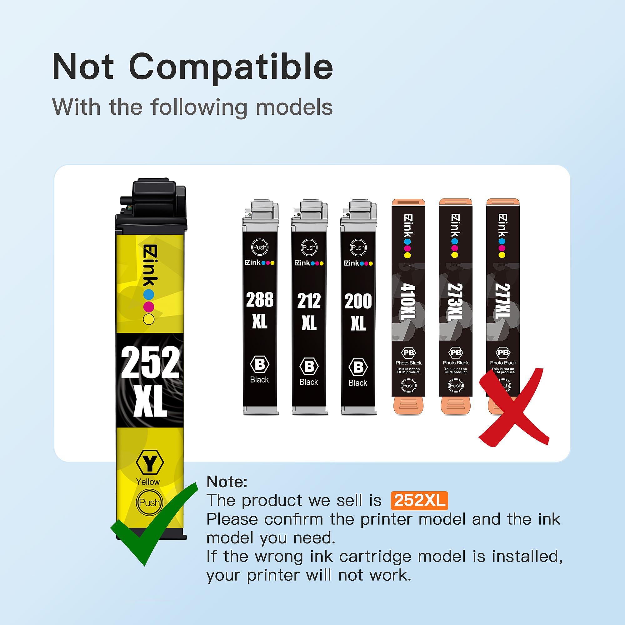 E-Z Ink (Remanufactured Ink Cartridge Replacement for Epson 252 XL 252XL T252XL to use with Workforce WF-3620, WF-3640, WF-7110, WF-7610, WF-7620, WF-7210 (2 Cyan, 2 Magenta, 2 Yellow, 6 Pack) - Image 4
