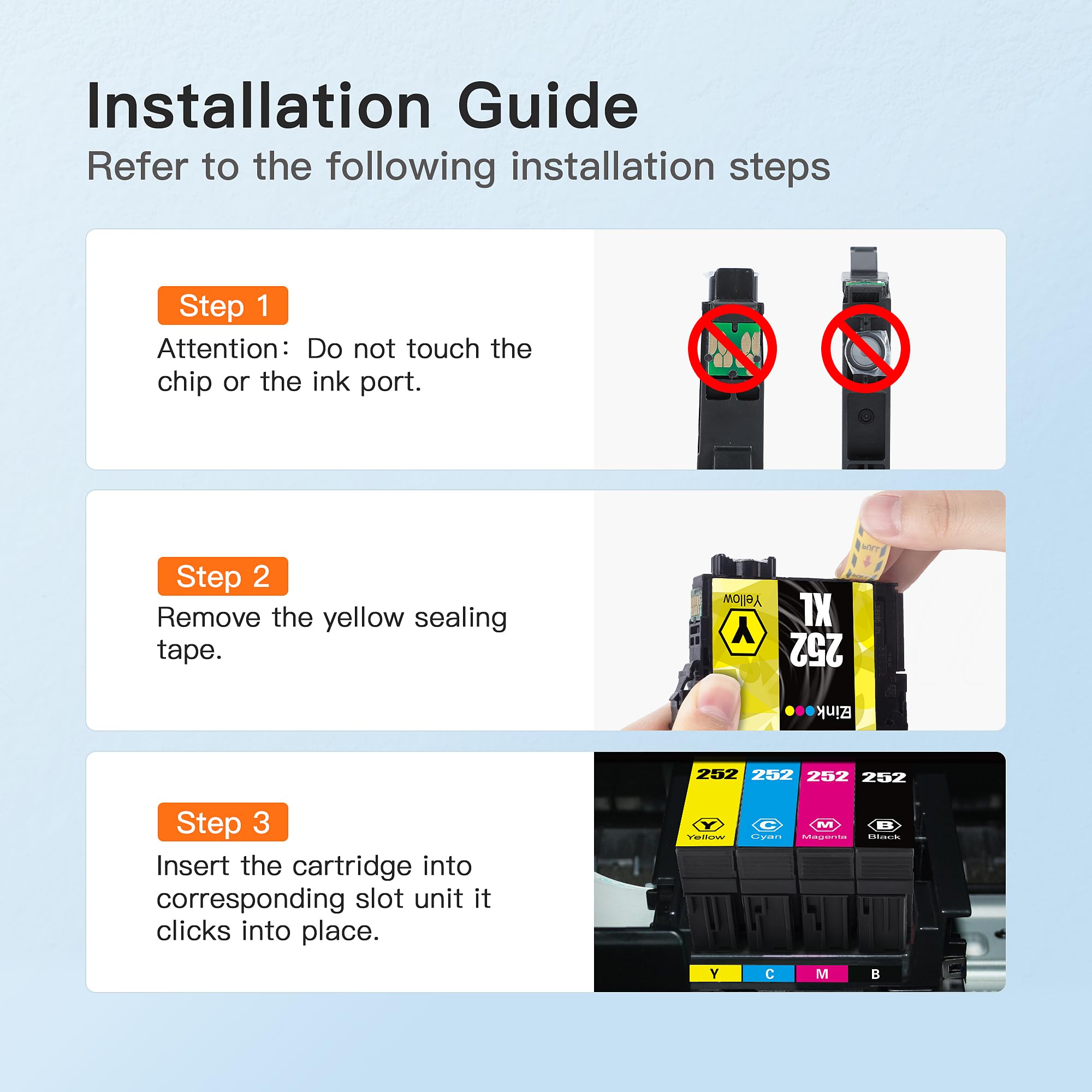 E-Z Ink (Remanufactured Ink Cartridge Replacement for Epson 252 XL 252XL T252XL to use with Workforce WF-3620, WF-3640, WF-7110, WF-7610, WF-7620, WF-7210 (2 Cyan, 2 Magenta, 2 Yellow, 6 Pack) - Image 5