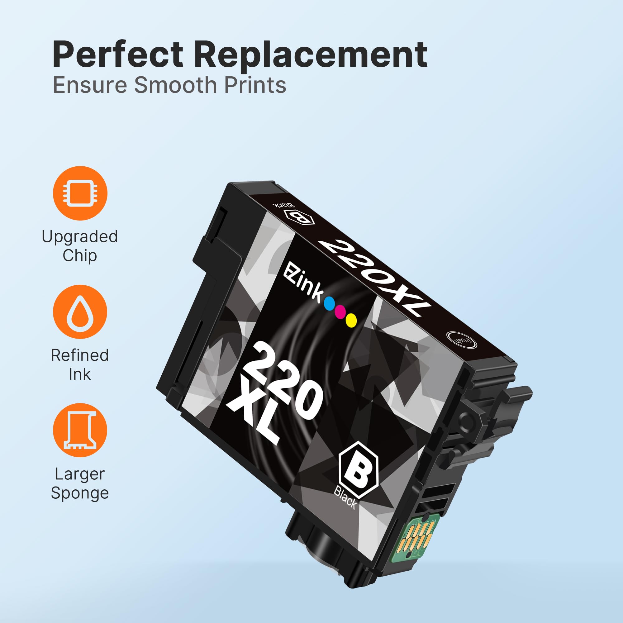 E-Z Ink Remanufactured Ink Cartridge Replacement for Epson 220 XL 220XL T220XL to use with WF-2760 WF-2750 WF-2630 WF-2650 WF-2660 XP-320 XP-420 XP-424 (2 Black) - Image 4