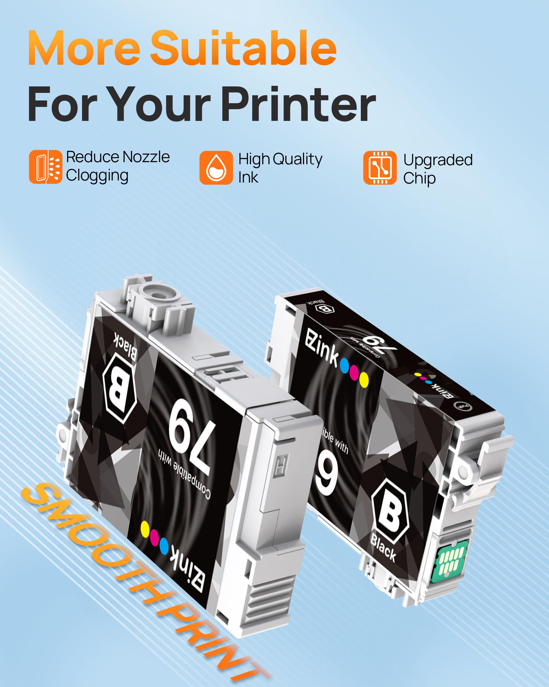 E-Z Ink Remanufactured Ink Cartridge Replacement for Epson 79 T079 (T079120, T079220, T079320, T079420, T079520, T079620) to use with Artisan 1430 and Stylus Photo 1400 Printer (7 Pack) - Image 4