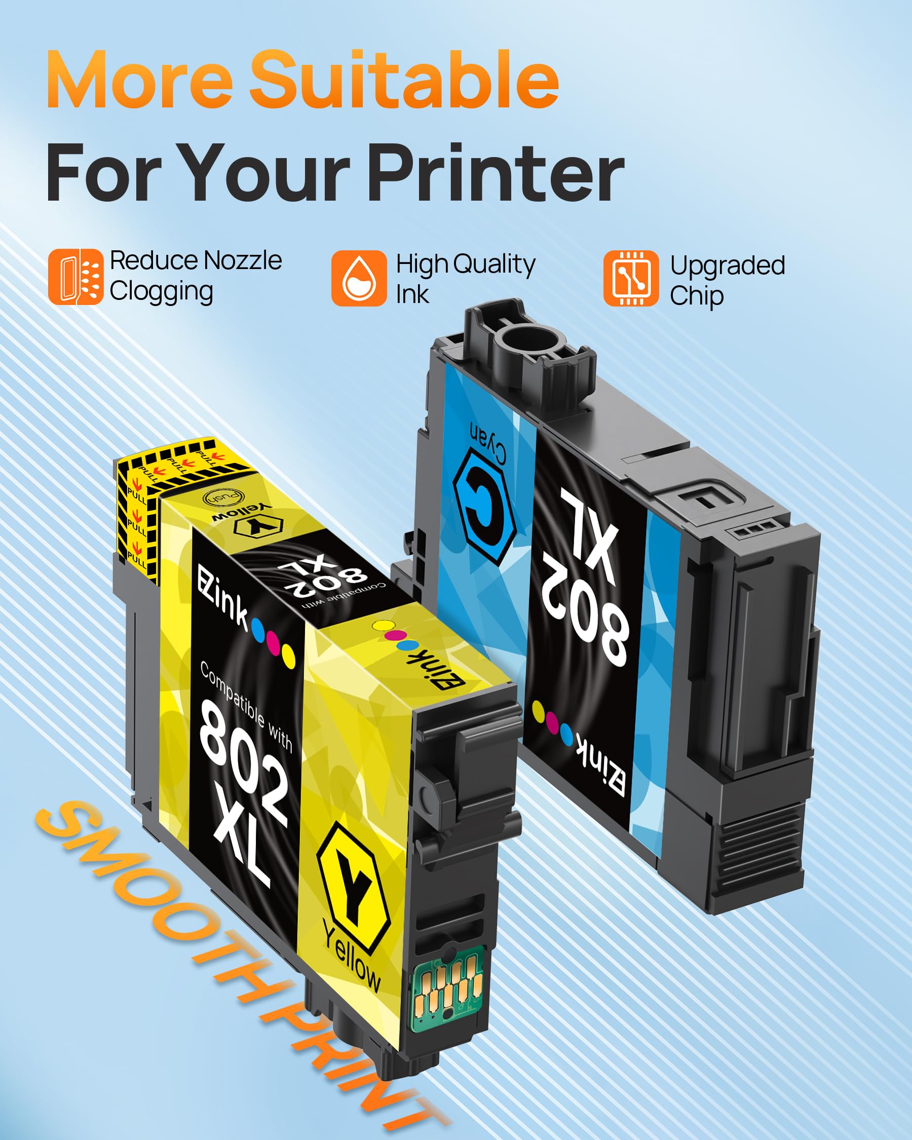 E-Z Ink (Remanufactured Ink Cartridge Replacement for Epson 802XL 802 T802XL T802 to use with Workforce Pro WF-4740 WF-4730 WF-4720 WF-4734 EC-4020 EC-4030 (1 Cyan, 1 Magenta, 1 Yellow) - Image 4