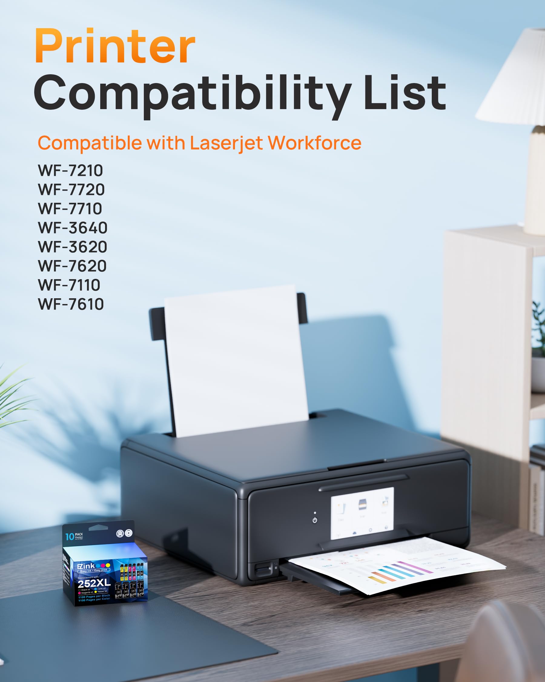 E-Z Ink (Remanufactured Ink Cartridge Replacement for Epson 252XL 252 XL T252XL120 to use with Workforce WF-7110 WF-7720 WF-7710 WF-3620 WF-3640 (1 Large Black, 1 Cyan, 1 Magenta, 1 Yellow) 4 Pack - Image 2