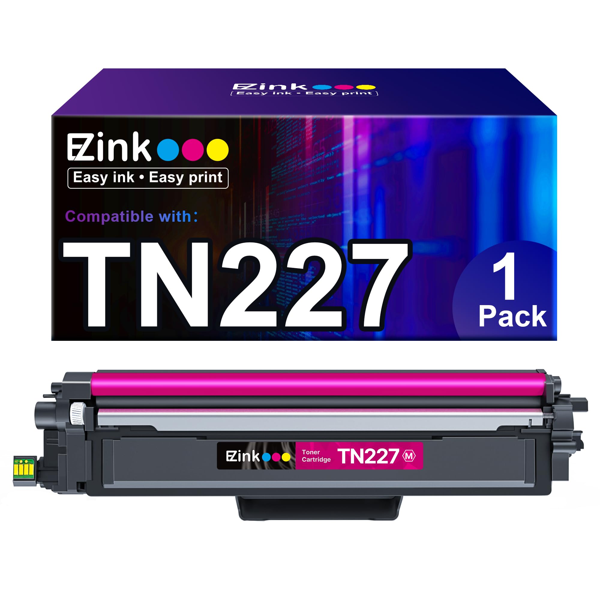E-Z Ink (TM) Compatible Toner Cartridge Replacement for Brother TN227M TN227 TN-227 TN223 TN223M to use with MFC-L3770CDW MFC-L3750CDW HL-L3230CDW HL-L3290CDW HL-L3210CW MFC-L3710CW (1 Magenta)