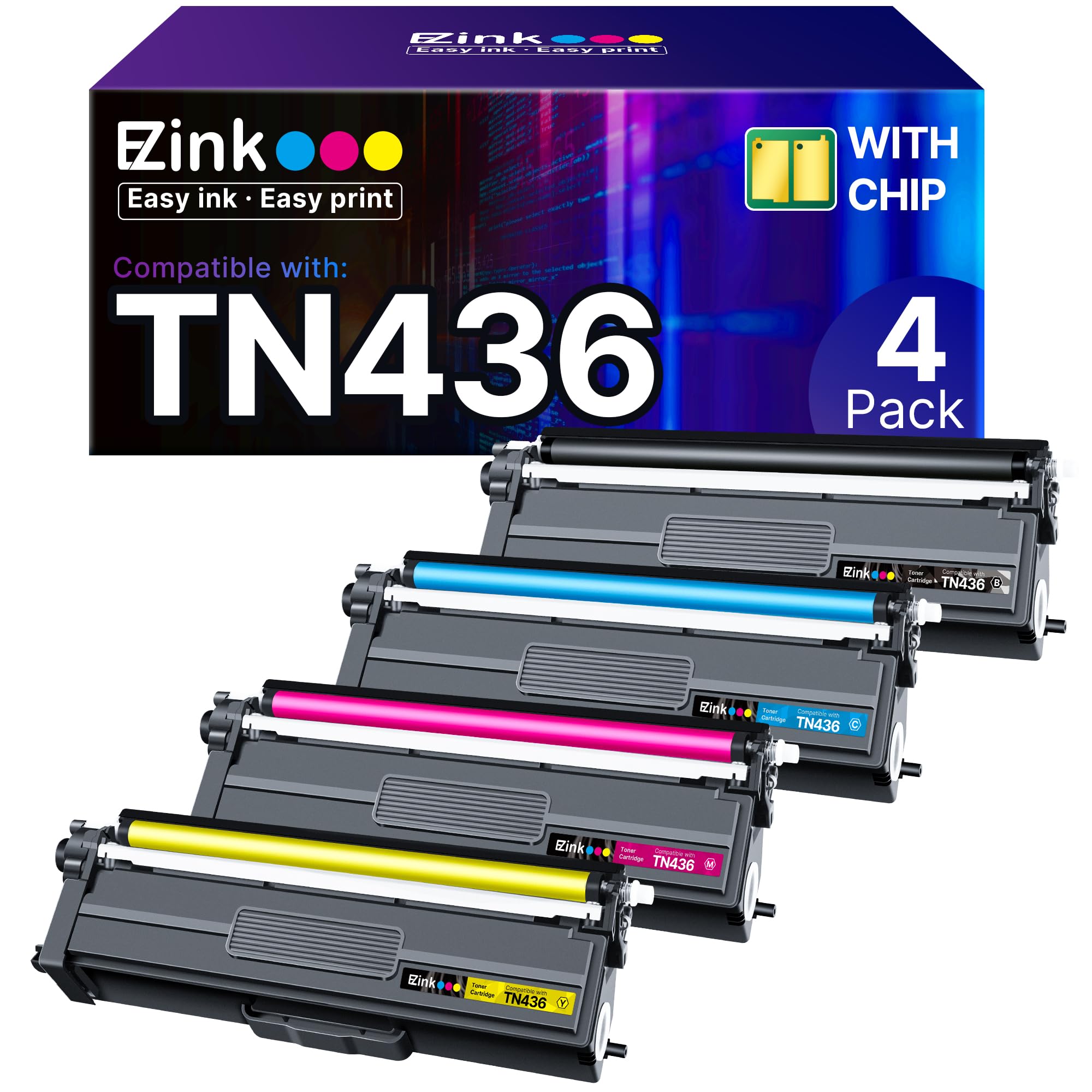 E-Z Ink TN436 Toner Cartridge Compatible for Brother TN436 TN-436 Toner Replacement for TN436 TN433 TN431 to Use with Brother HL-L8260CDW, L8360CDW, MFC-L8690CDW, L8900CDW, DCP-L8410CDW Printers