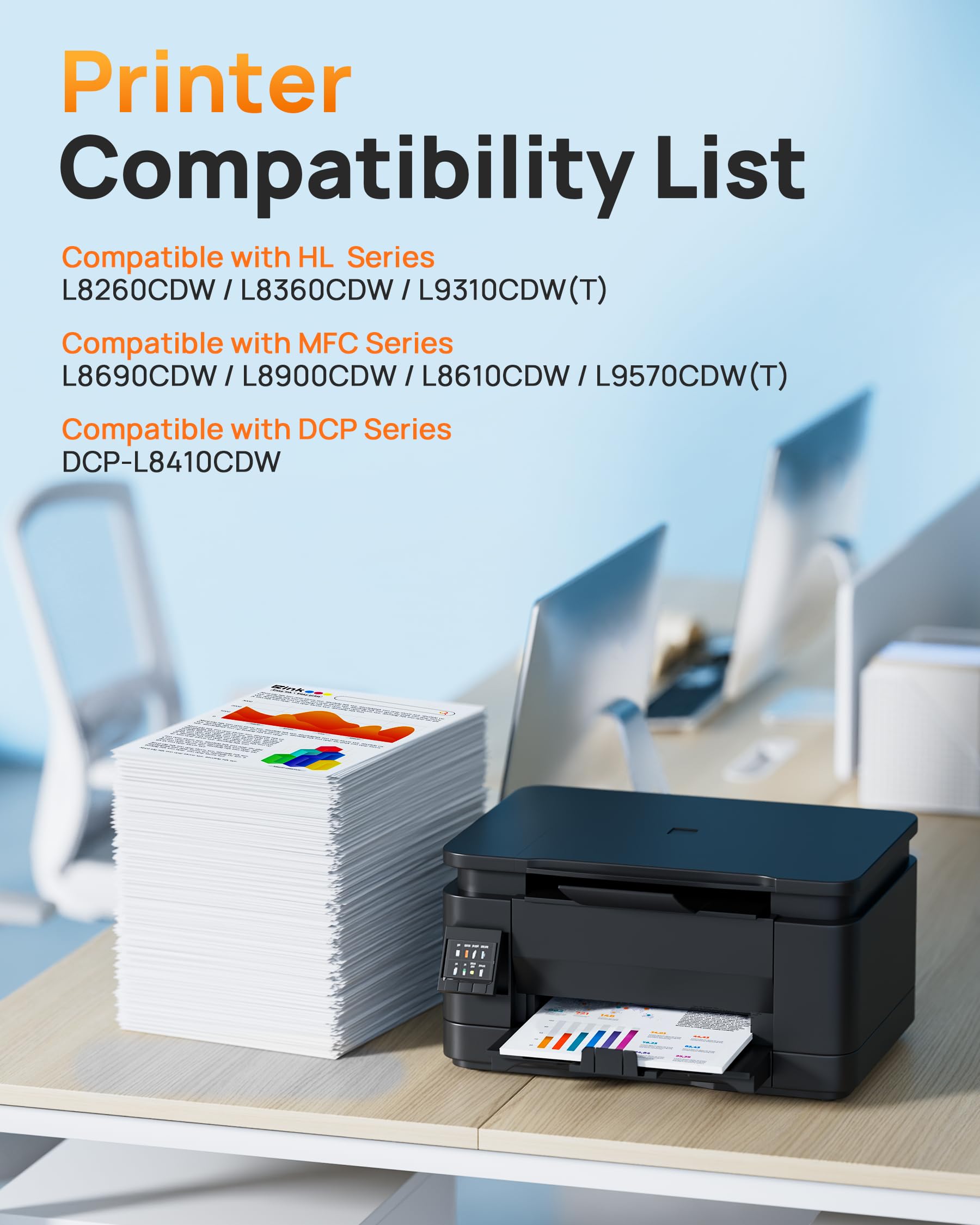 E-Z Ink TN436 Toner Cartridge Compatible for Brother TN436 TN-436 Toner Replacement for TN436 TN433 TN431 to Use with Brother HL-L8260CDW, L8360CDW, MFC-L8690CDW, L8900CDW, DCP-L8410CDW Printers - Image 2