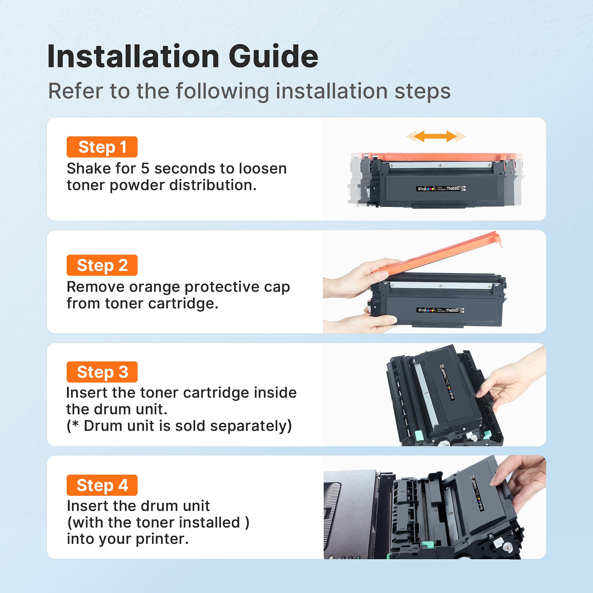 E-Z Ink TN660 Toner Cartridge Replacement Compatible with Brother TN660 TN-660 TN630 High Yield to Use for HL-L2380DW HL-L2320D HL-L2340DW DCP-L2540DW MFC-L2700DW MFC-L2720DW Printer (Black, 4 Pack) - Image 7