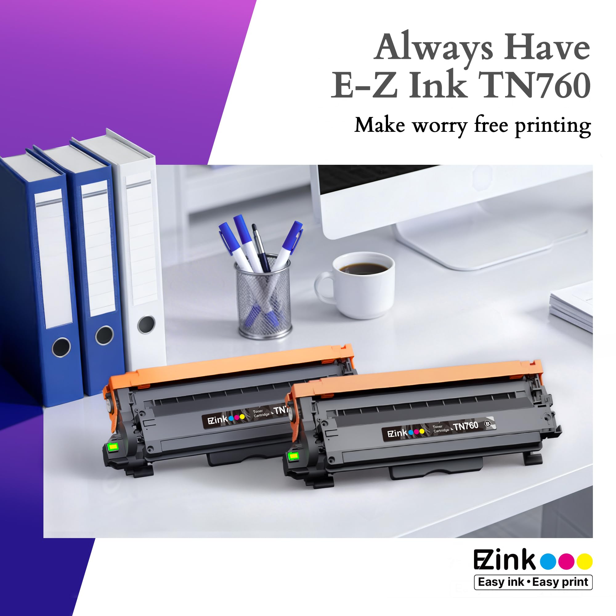 E-Z Ink TN760 Toner for Brother Printer Compatible for Brother TN-760 TN730 TN-730 Toner Cartridges to Use with MFC-L2710DW MFC-L2750DW HL-L2350DW HL-L2370DW HL-L2395DW L2390DW DCP-L2550DW (2 Black) - Image 7