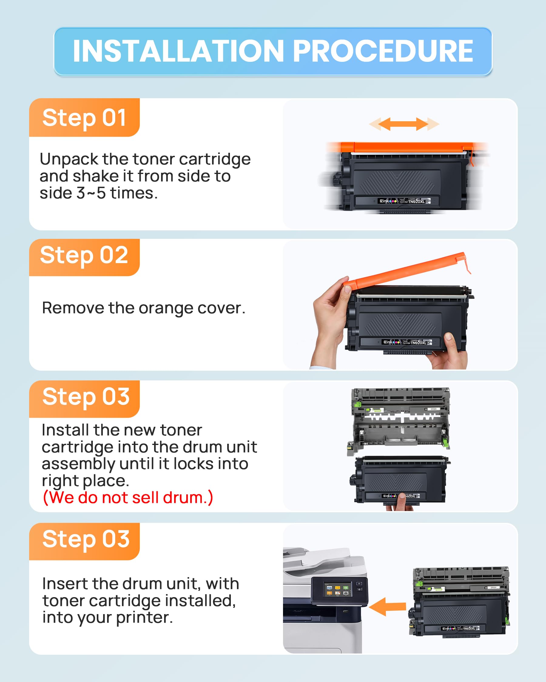E-Z Ink TN920XL TN920 Toner Cartridge for HL-L6210DW HL-5915DW Compatible Replacement for Brother TN 920XL TN920XXL TN920UXXL TN-920 XL High Yield Use with HL-L6210DWT HL-L5210DW (4 Black, with Chip) - Image 7
