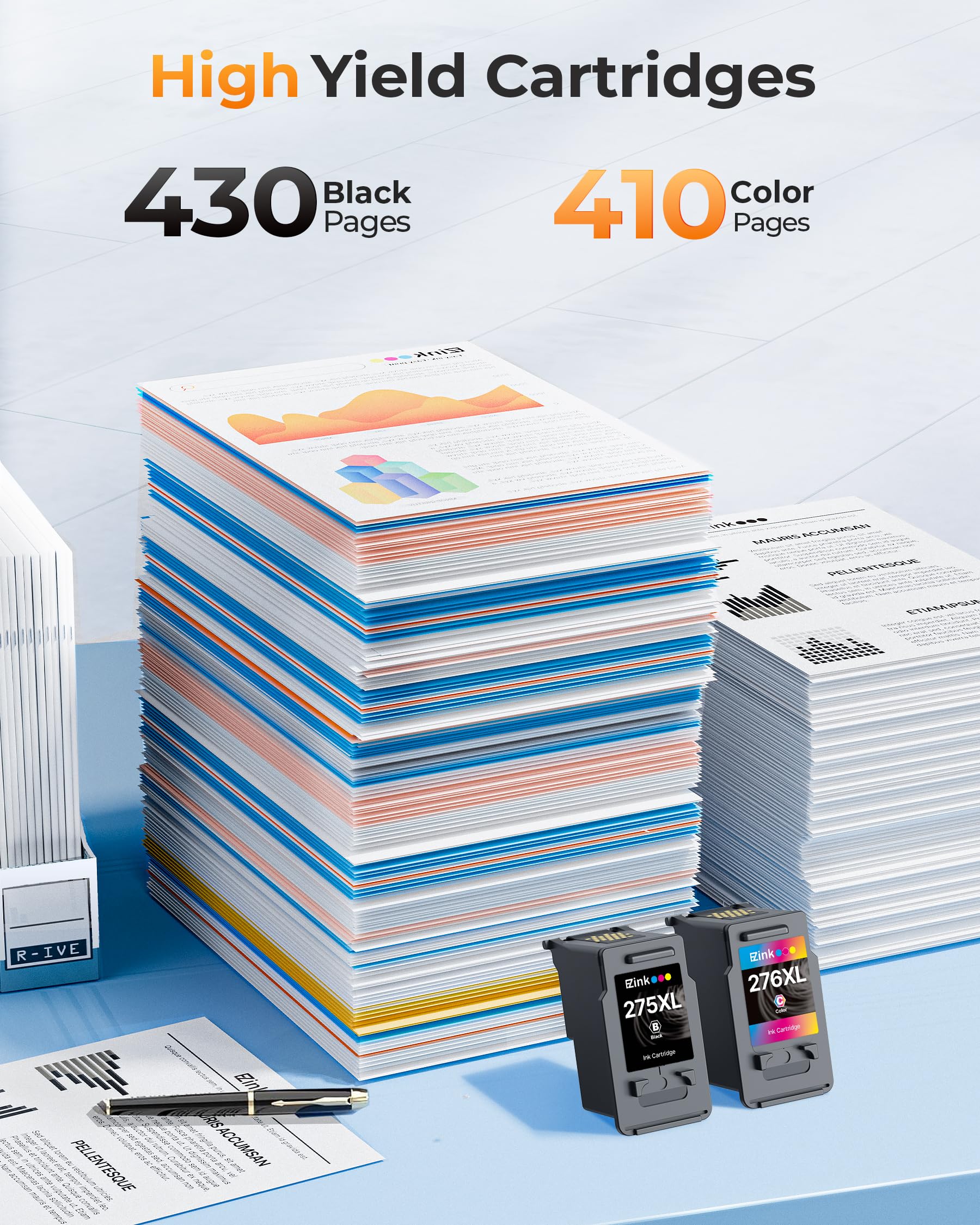 PG-275XL/CL-276XL Ink Cartridge Replacement for Canon 275 and 276 Ink Cartridges for Canon Ink 275 276 for Canon Printers PIXMA TS3520 TS3522 TS3720 TS3722 TR4720 TR4722 TR4723 (2 Pack) - Image 3